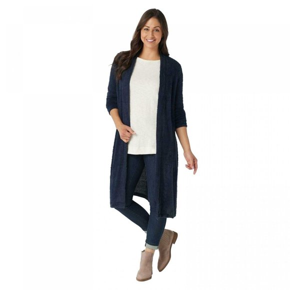 G.I.L.I. Sweaters Nwt Gili Fuzzy Knit Duster Sweater X Navy Poshmark